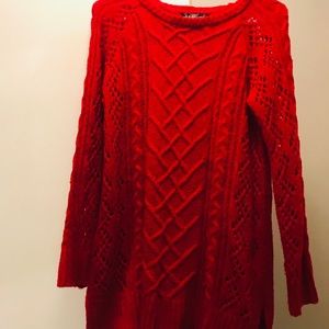 Red sweater dress